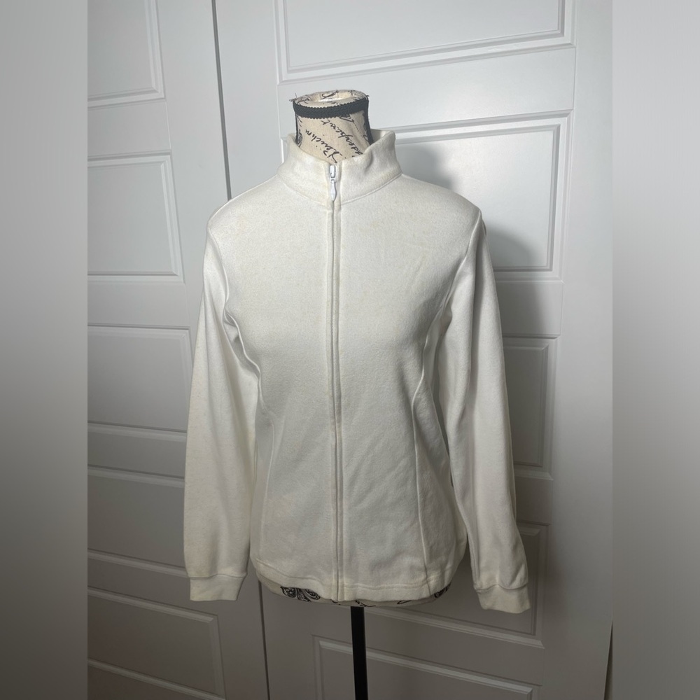 Peter Millar Mock neck White and Yellow Speckled zip up jacket
